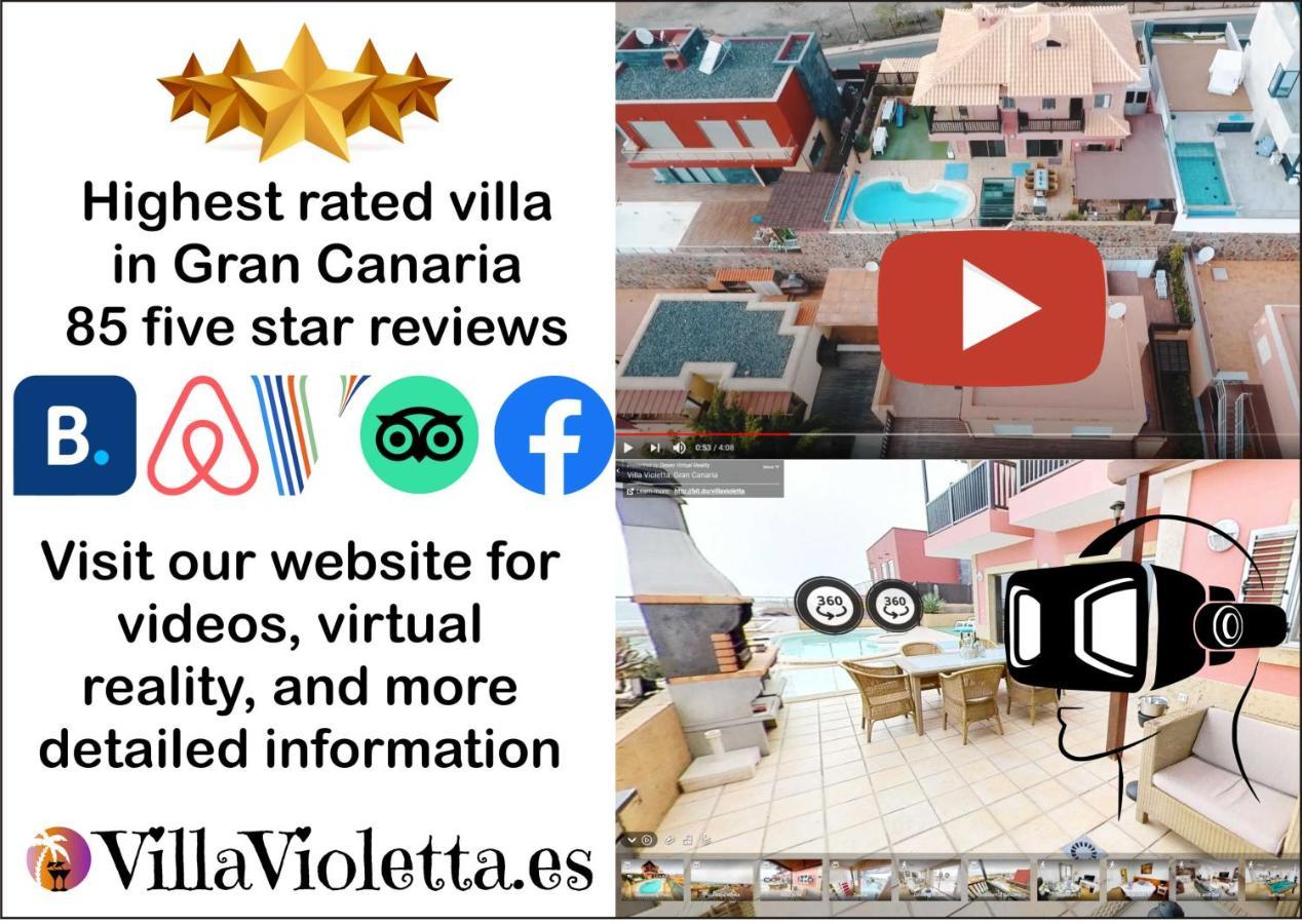 Luxury 5 Star Villa Violetta With Amazing Sea View, Jacuzzi And Heated Pool San Agustín Buitenkant foto